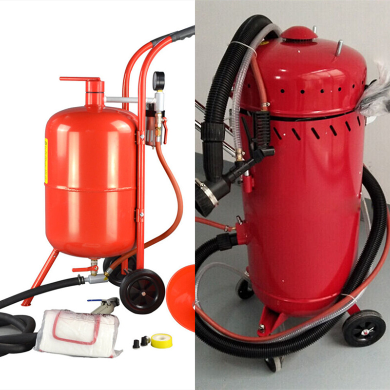 小型喷砂机高压10至28加仑罐桶式气动手提可移动小形喷沙机除锈机