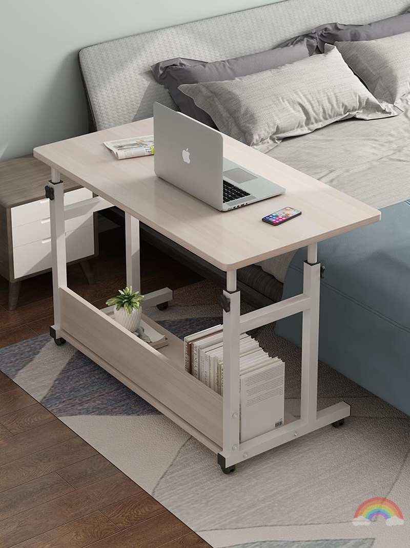 桌子可移动带轮子电脑桌小尺寸懒人床边桌侧边款卧室小型设计感