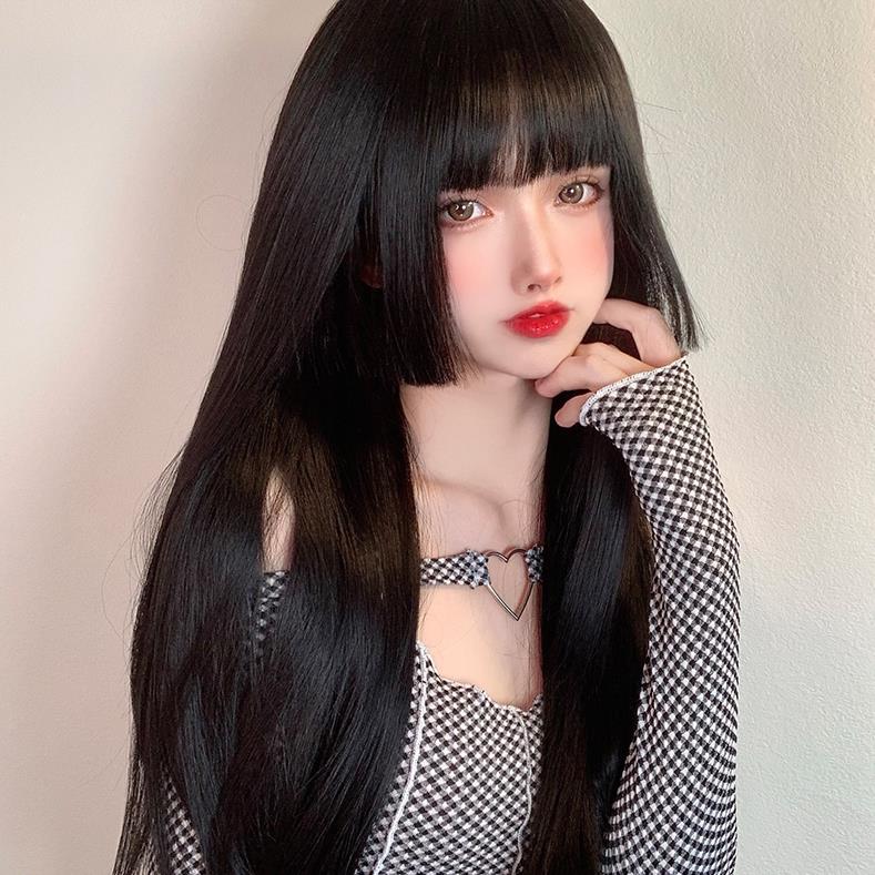 (今日5折)公主切假发全头假发片一刀切公主切姬发式女长发自然日系黑