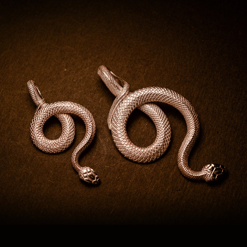 偶屿祝福系列925纯银蛇形吊坠生命之力灵蛇银项链挂件幸运庇护符