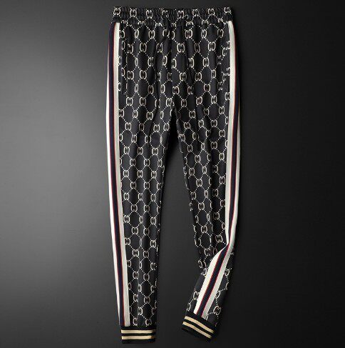 2022夏季新款尚古驰正酷奇男长裤子时尚修身系带潮流运动休闲裤男