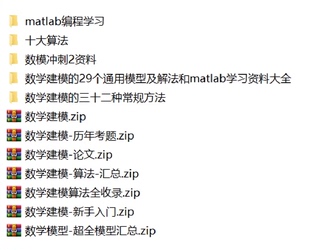 数学建模算法模型软件资料matlab源程序代码编程教程国赛题目