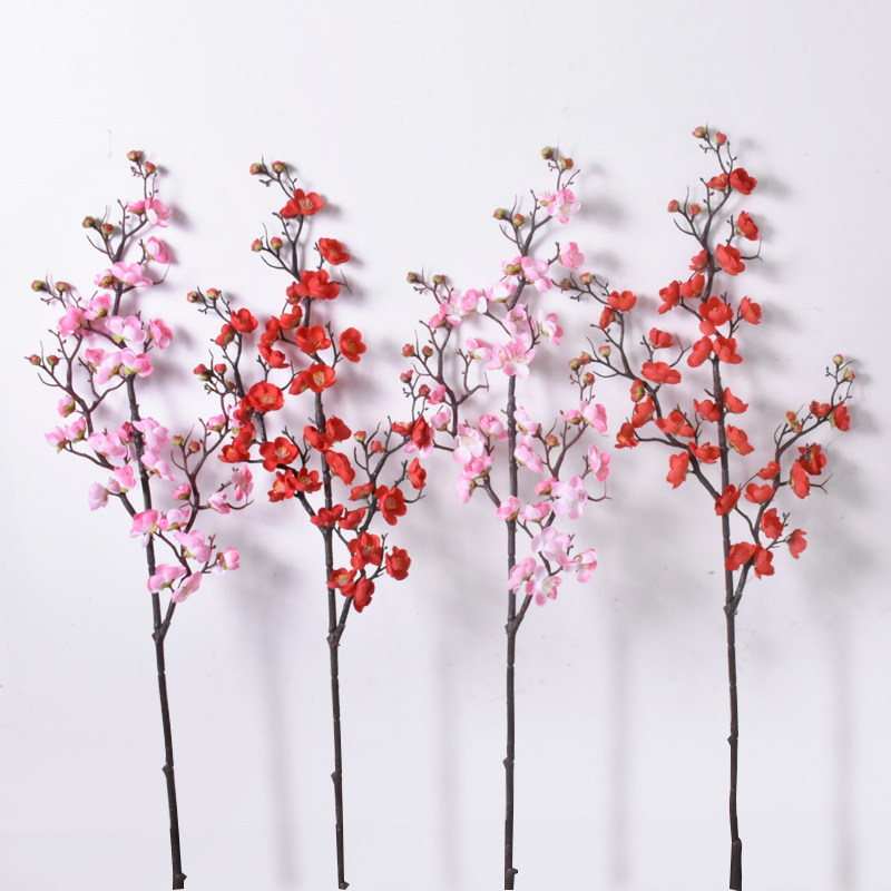 仿真桃花枝假腊梅花树枝假花长枝花干花单支插花梅花枝干枝装饰品