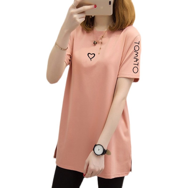 白色t恤女中长款