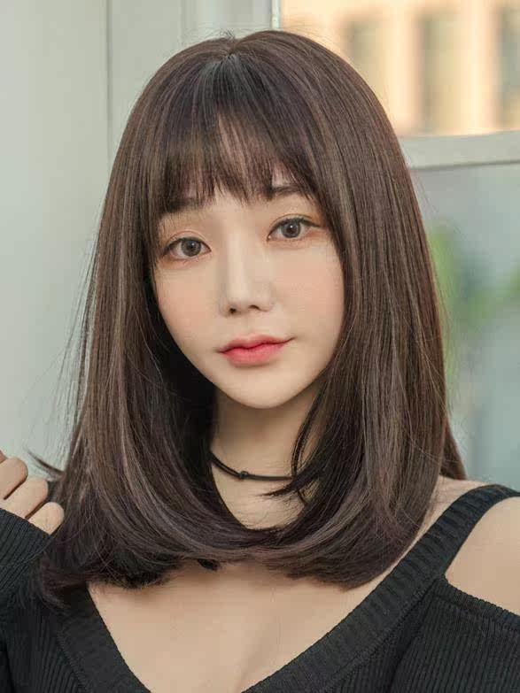个性时尚假发女刘海假发整顶套头发型直发中长发秋冬款公主送妈妈