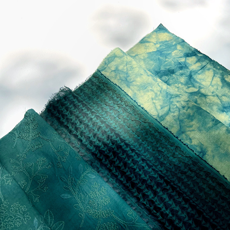 未完成 草木染手工植物染森系棉麻侘寂风diy布料拼布片手作素材