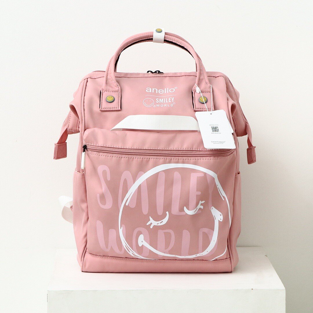 日本乐天anello 笑脸双肩包 学生书包 旅行背包,原厂订单正品!