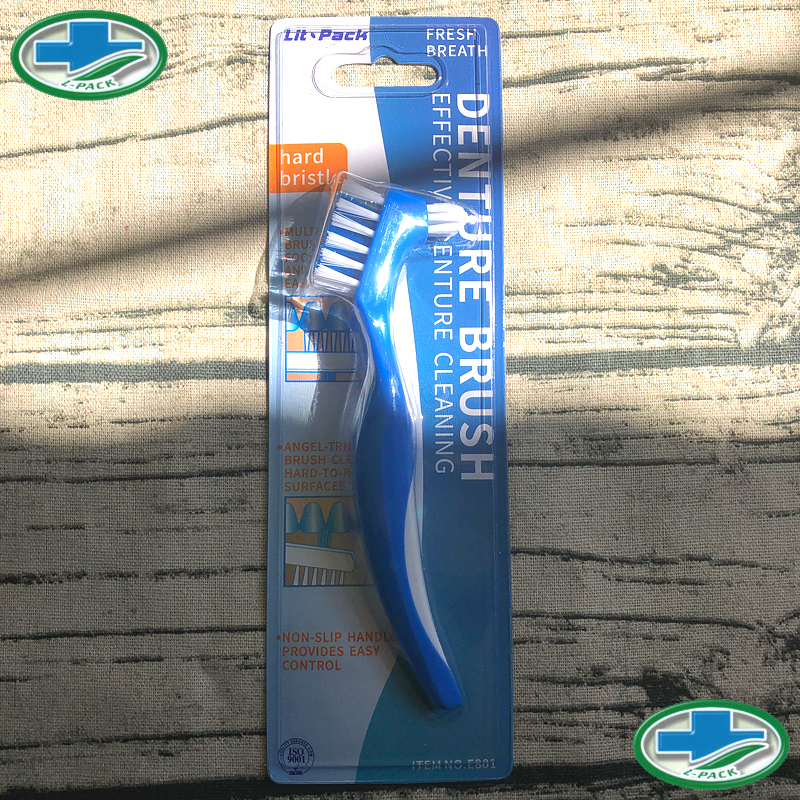 香港Lit-Pack丽派超硬毛刷假牙专用牙刷义齿清洁牙刷特宽双刷头