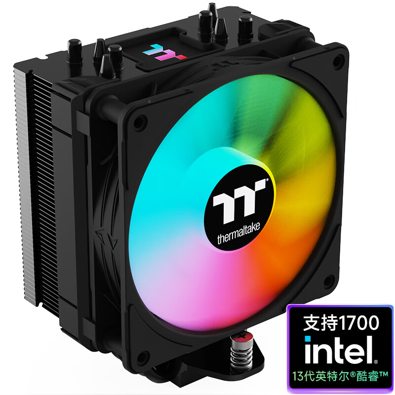 TT钢影400P台式电脑CPU散热器ARGB温控风扇4热管115X  1700 AM5