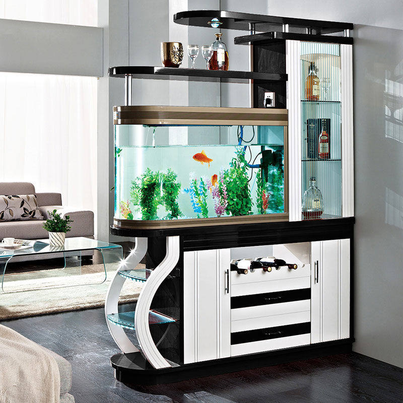 带鱼缸的玄关柜客厅现代简约隔断柜间厅柜双面柜酒柜鞋柜屏风隔断