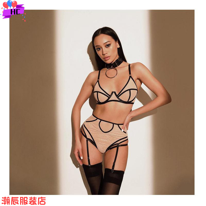 Mesh Sexy Lingerie Bra Pajama Set 网纱性感内衣文胸睡衣套装女