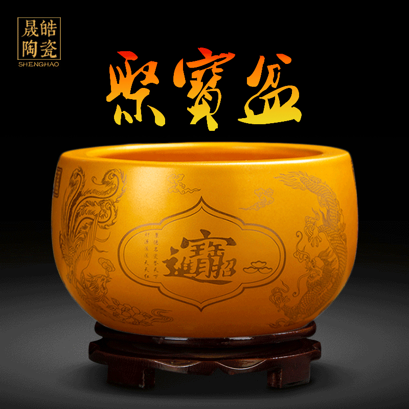聚宝盆摆件景德镇陶瓷客厅玄关鱼缸装饰招财聚财旺财乔迁开业礼品|ruв категории Домашний быт, украшения - от Buy2taobao.com для оказания профессиональной услуги покупки агента Taobao