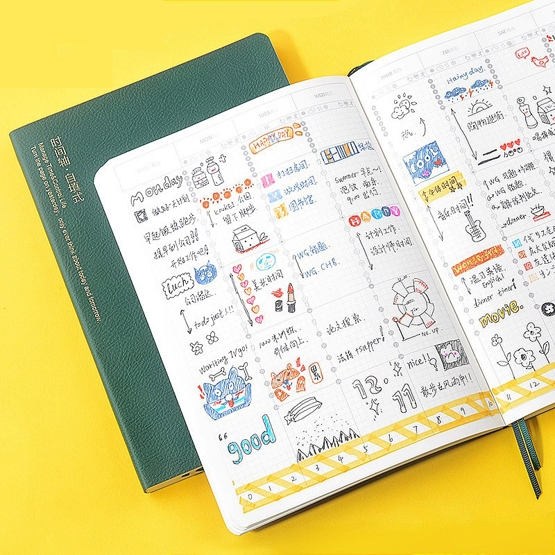 广博时间轴2021手账本a5日程本日计划本一日一页自我管理手帐同款记事