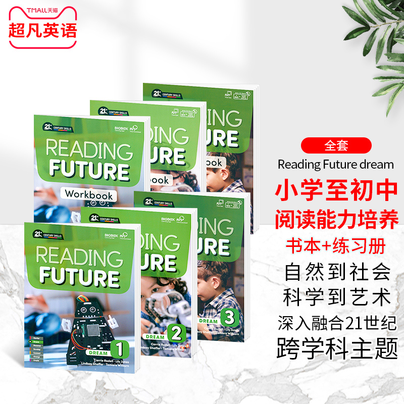 美国原版Compass少儿英语阅读教材Reading Future Dream 12,3全套 综合性教材 21世纪跨学科阅读综合教材 含APP