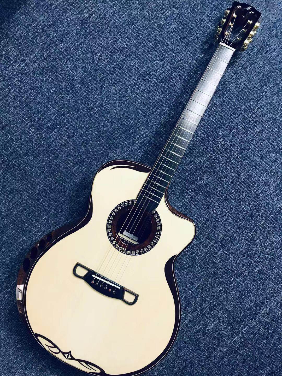 一折吉他 初学者 玫瑰木_earguitar 高端指弹吉他演出级别云杉玫瑰木