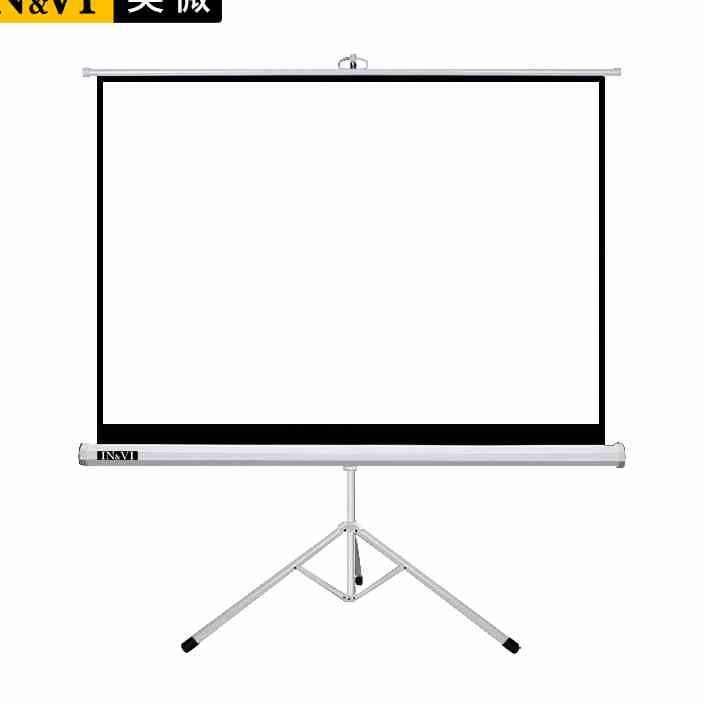 英微投影仪支架幕布169家用100寸120寸手拉移动便携式投影机幕布