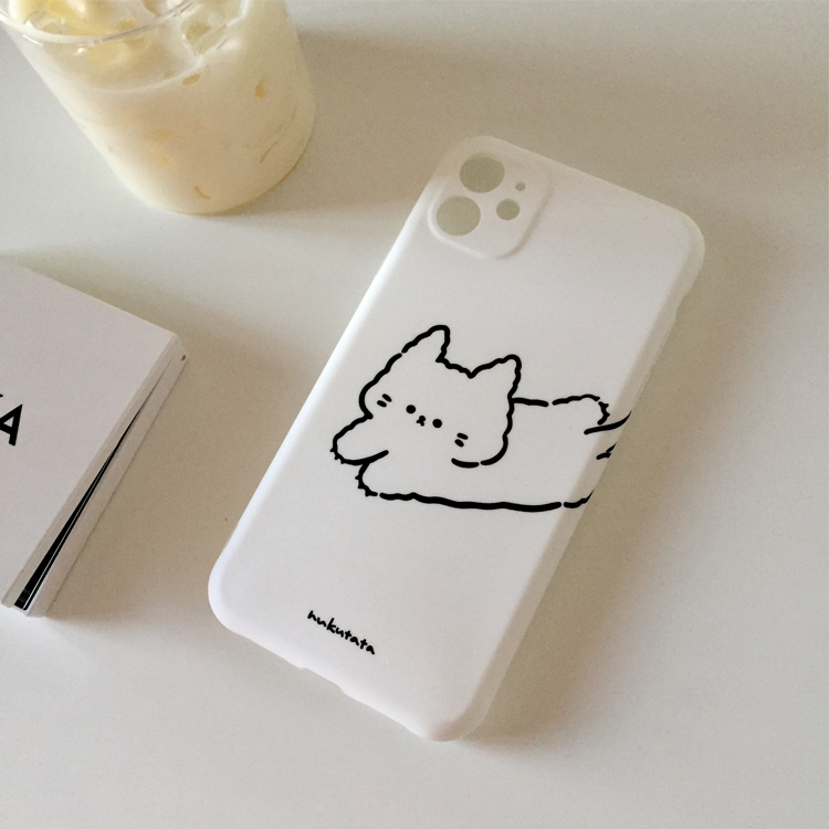 Nukutata原创 猫咪情侣简约适用于iPhone13p/14p手机透明软壳