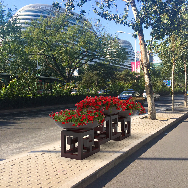 古韵花架广场街道盆架花盆园林道路市政艺术花架