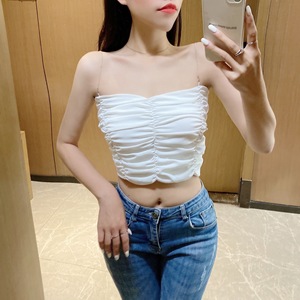 Suspender new style pleated versatile beautiful back bra outer top