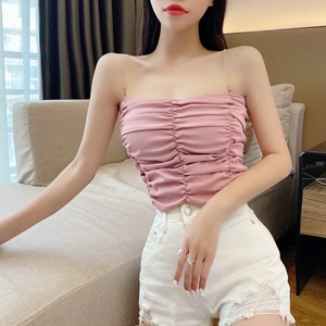 Suspender new style pleated versatile beautiful back bra outer top