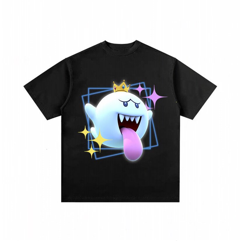 新品春夏kingboo害羞幽灵嘘嘘鬼王原创二次元情侣短袖t恤游戏动漫