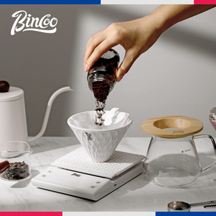 Bincoo裂纹手冲咖啡滤杯V60折纸滤杯陶瓷滴滤杯咖啡壶套装过滤器