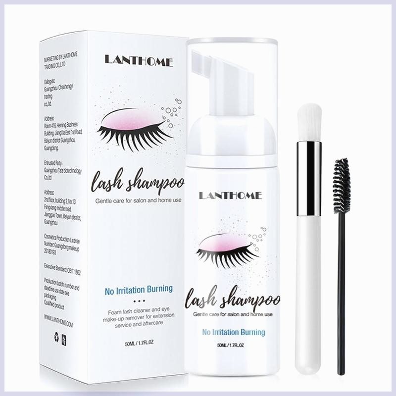 Eyelash Extension Brush Shampoo Kit Glue Cleansing Foam Pump