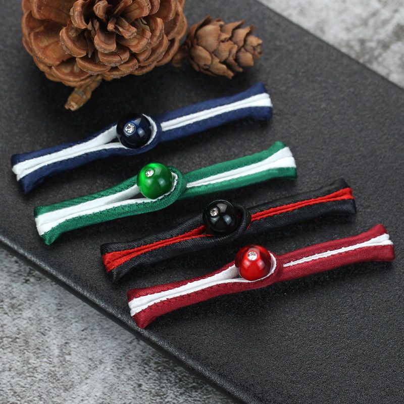 旗袍盘扣镶钻玉珠双色一字扣中式复古唐装汉服装饰扣子辅料配件