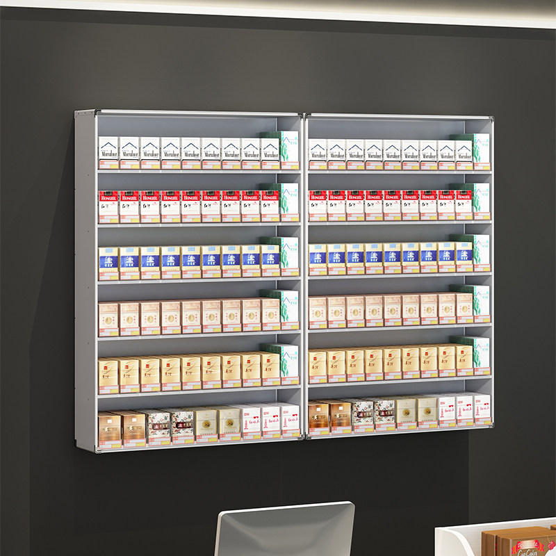 超市货架展示架香烟商用多层烟柜壁挂式推烟器自动弹出推拉烟架