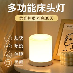 led小夜灯睡眠夜用充插两用卧室床头触摸式床前学习护眼阅读台灯