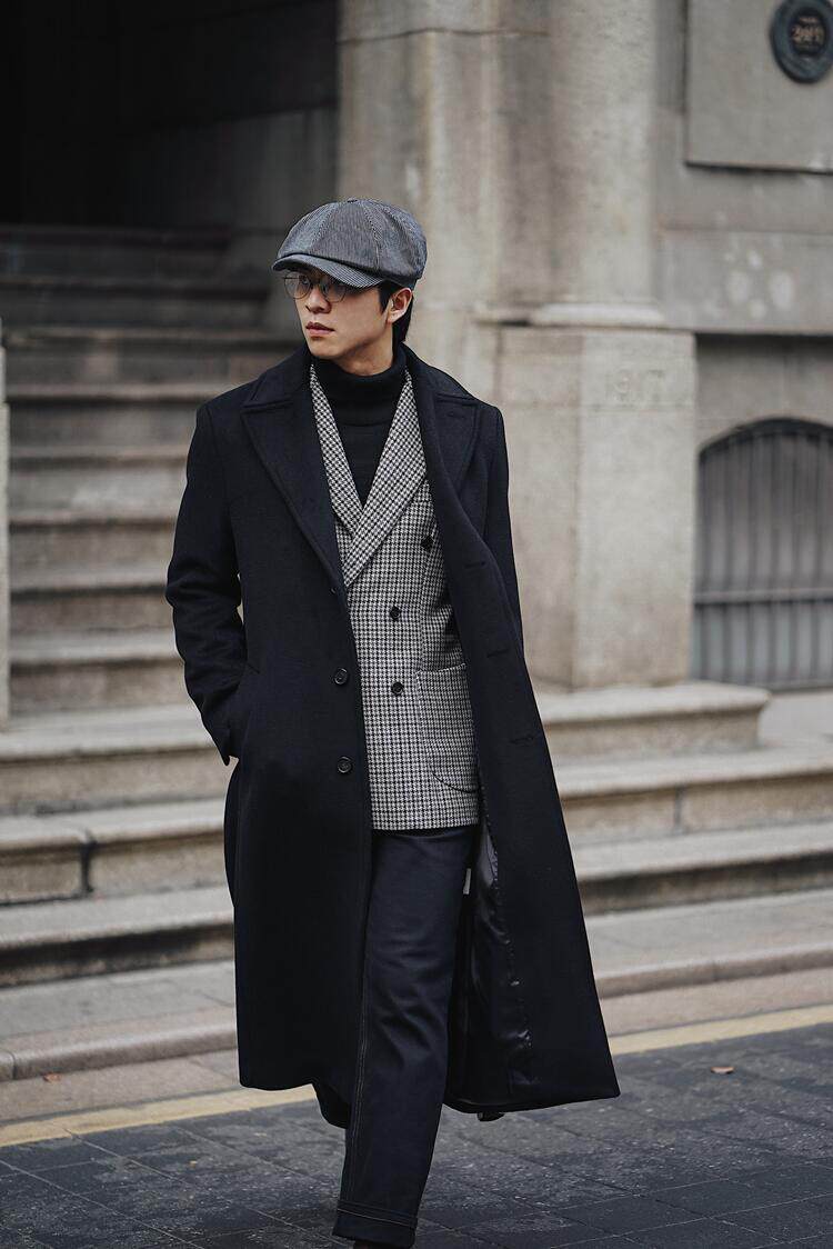 奢华羊绒大衣男超长款羊毛呢大衣外套加厚大码夏洛克尼子冬装