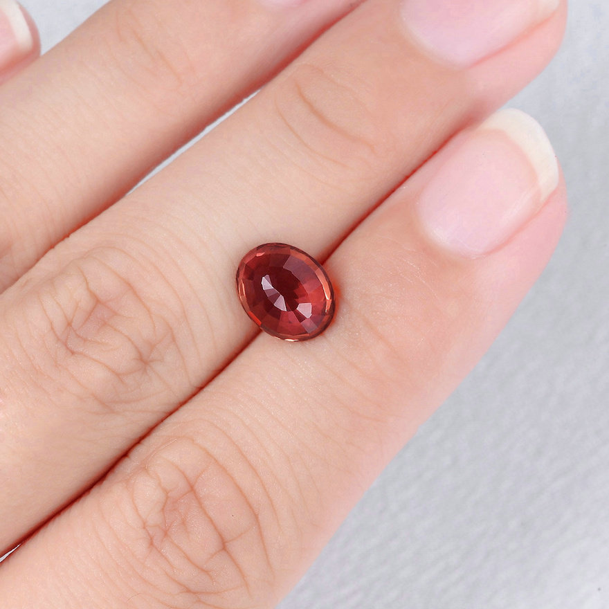 甄选3.08ct无烧紫棕色蓝宝石裸石 带国际证书aigs