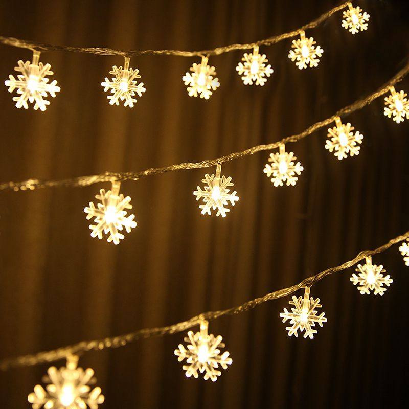 (今日8折)led小彩灯闪灯串灯满天星雪花灯圣诞节房间卧室布置装饰灯星