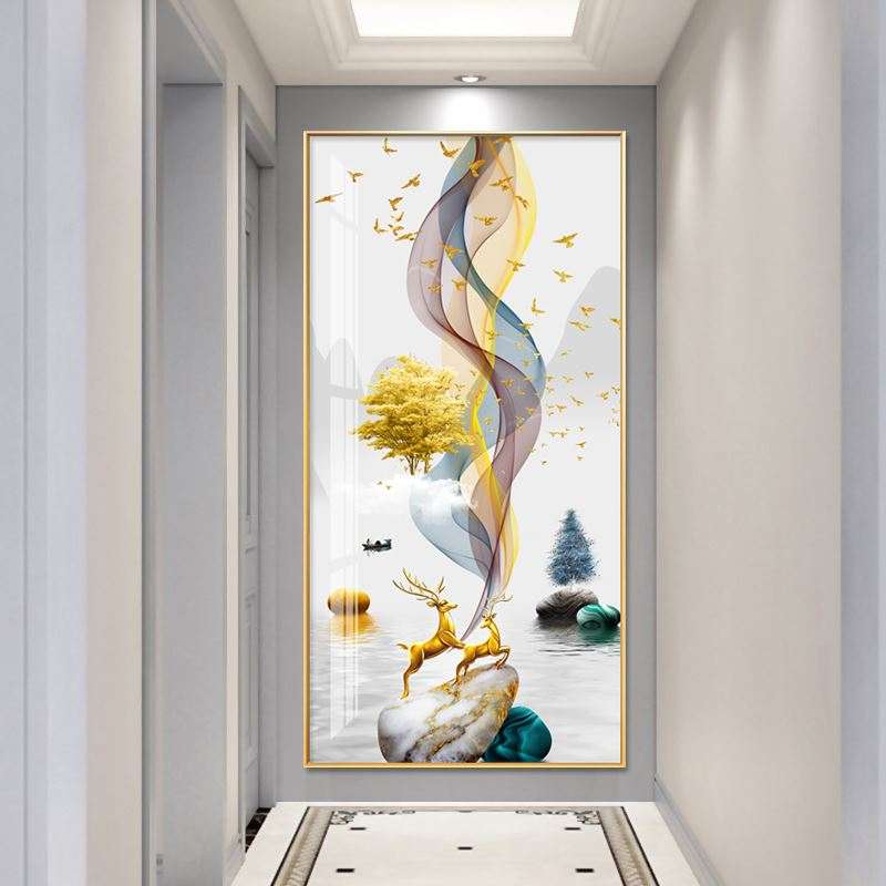 恒信百货商贸的优惠券大全—玄关画进门生财装饰画网红2021新款入户门