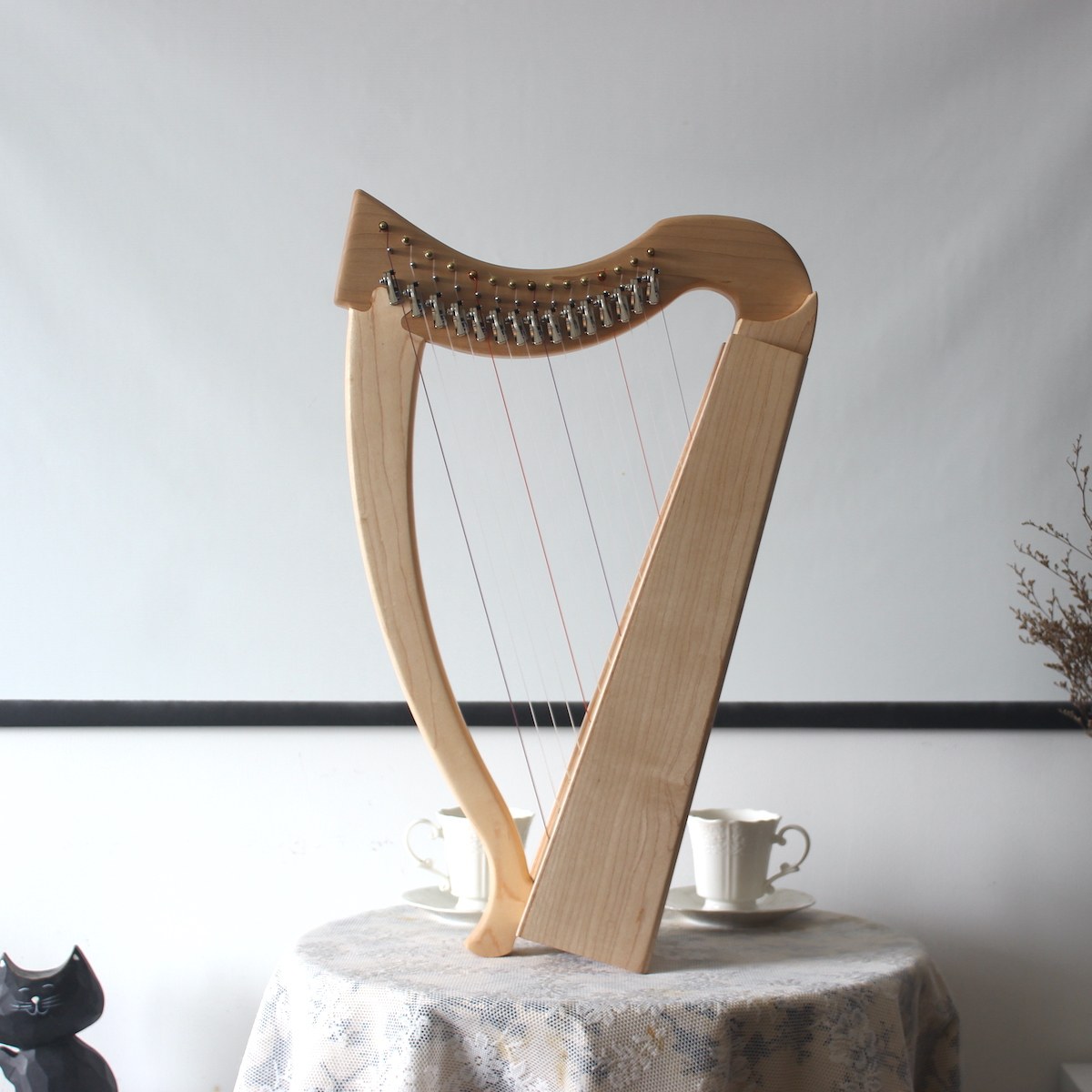 庄生梦蝶/专业15/18弦celtic harp凯尔特小竖琴乐器可转调便携(去比价