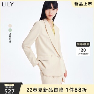 LILY2022夏新款女装抗皱易打理气质无垫肩设计通勤宽松小西装外套