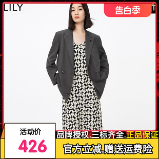 LILY品质感轻薄不易皱廓形零压西装女2023秋装新款通勤职场外套