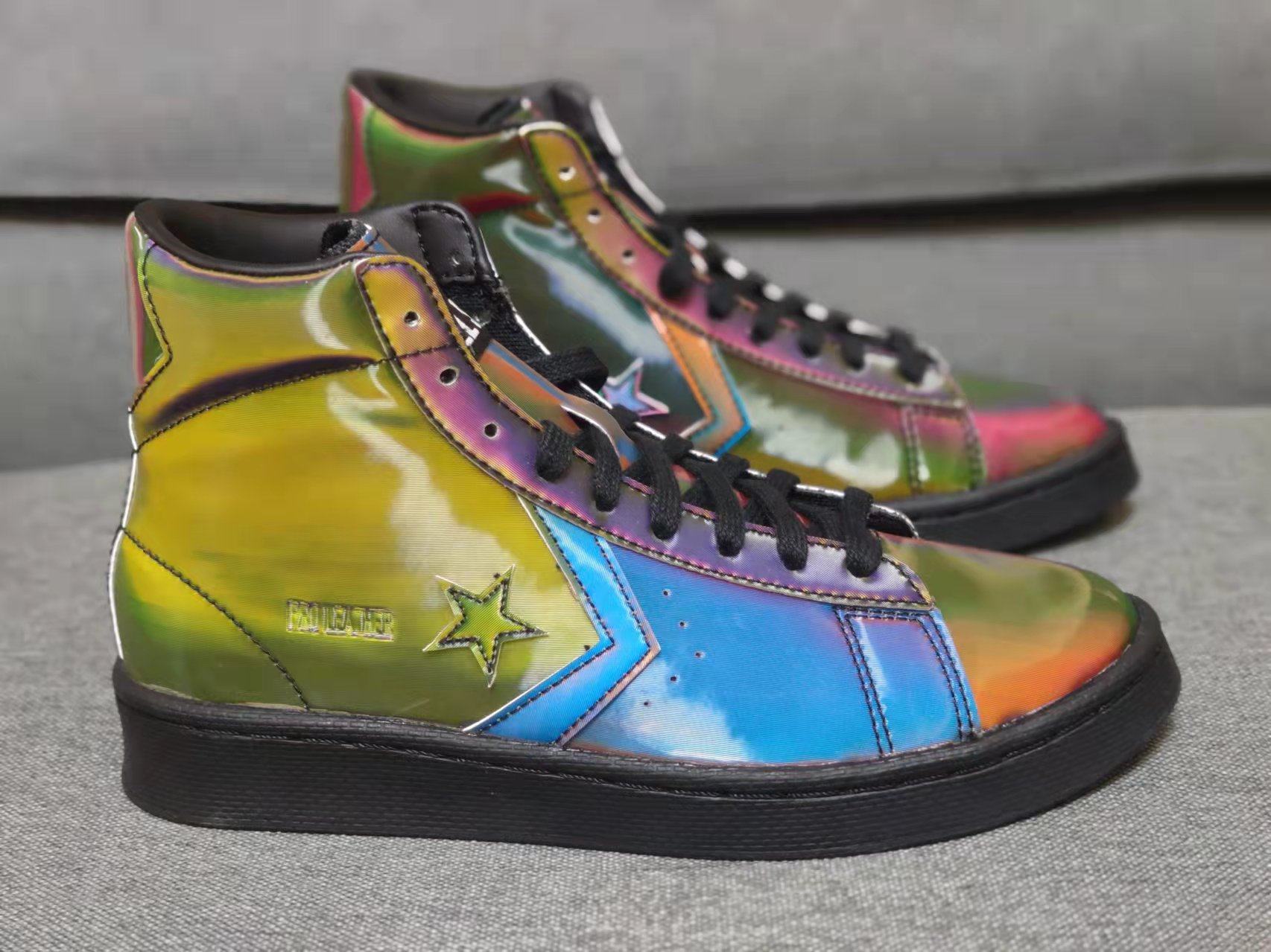 匡威converse pro leather 彩虹 炫彩变色龙板鞋170494 170493