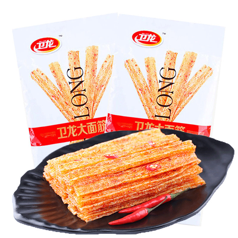 卫龙辣条大面筋儿时麻辣 重庆风味亲嘴烧辣片办公室零食68g