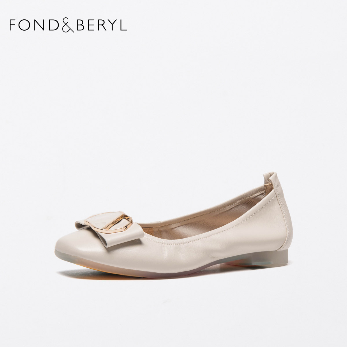 菲伯丽尔浅口单鞋2021春季新款优雅方头低平跟休闲女鞋fb11111094