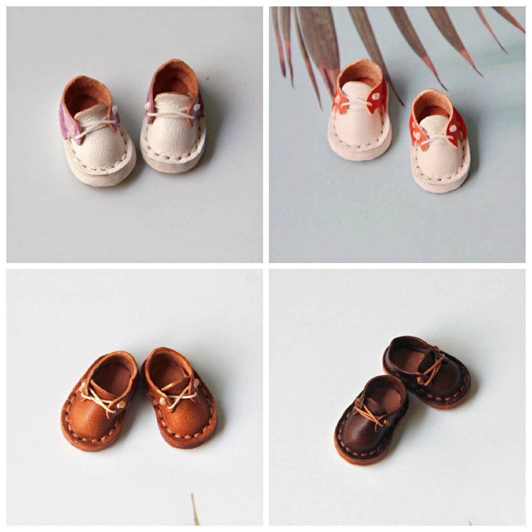 ob11gsc娃衣鞋子芭萨卡bjd body9ymymolly素体穿纯手工牛皮鞋新品