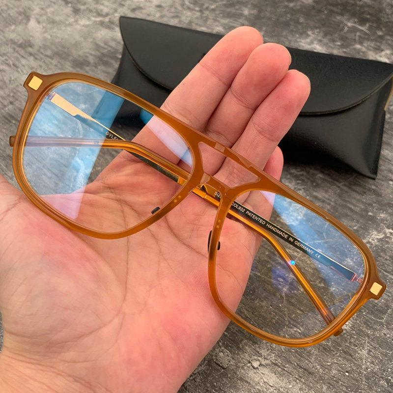 新品马吉他眼镜框纯钛超轻超弹韧性大脸型复古男女无感近视眼镜架