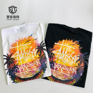 现货正品 Stussy 24SS Sunset Tee 日落海岛 海边 短袖T恤