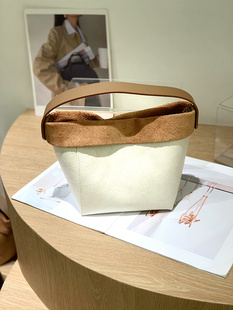 可比娜日韩订单撞色水桶包小众设计款简约洋气质感时尚手提斜挎包