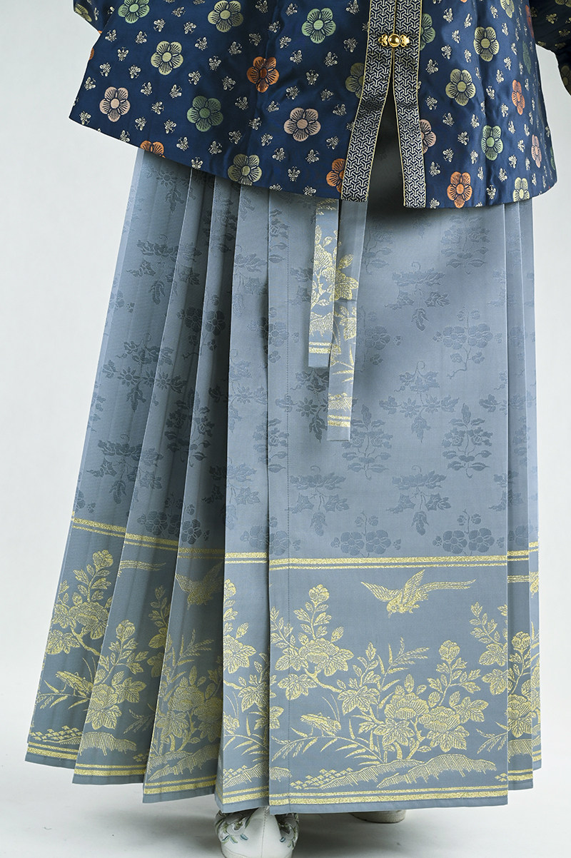 汉客丝路明制汉服婚服定制  中国风民族风花鸟织金襴裙马面裙褶裙