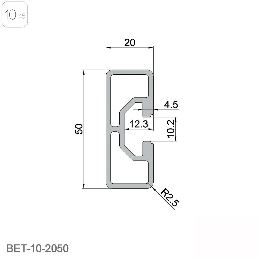 直销铝型材2050铝合金管工业铝型材角铝支架氧化6063铝管框架轨道