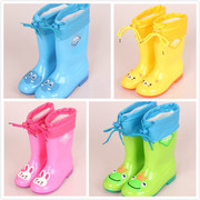 3-4-5-6-12 years old and above high tube plus cotton rain boots for boys and girls rain boots four seasons large size water shoes