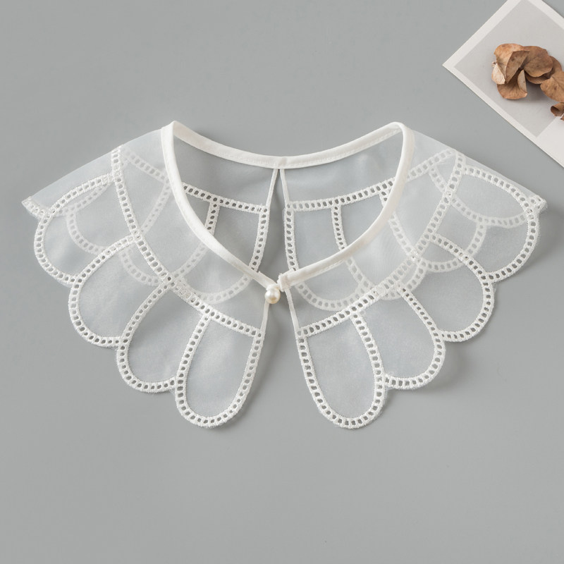 diy手工蕾丝领欧根纱绣花假领子衣服领口花边辅料韩版百搭装饰领