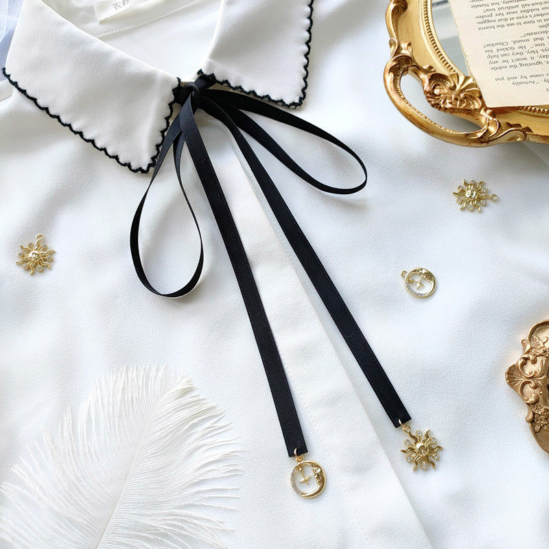 颈饰品女丝带领带学生女士装饰飘带蝴蝶结韩版衬衫领结学院风ins