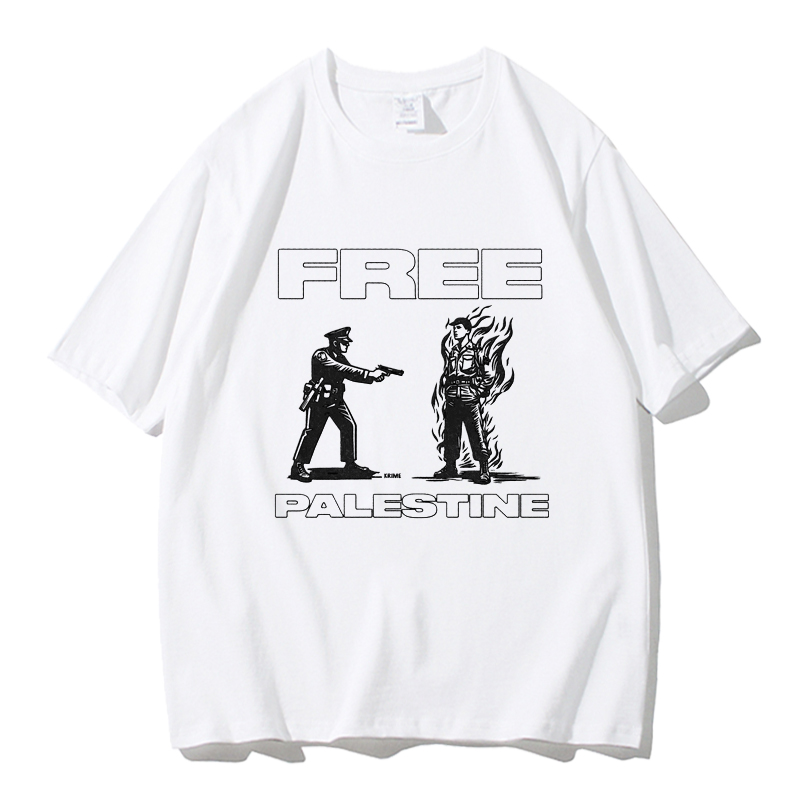 支持巴勒斯坦天使之翼布什内尔T恤男女短袖2024新款男夏季纯棉潮